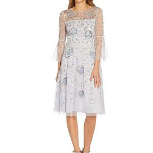 Adrianna Papell beaded bell-sleeve dress
